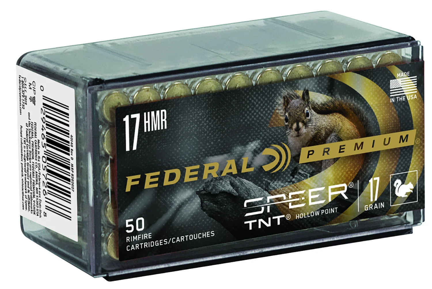 Federal .17 HMR 17gr JHP Brass – 50rd