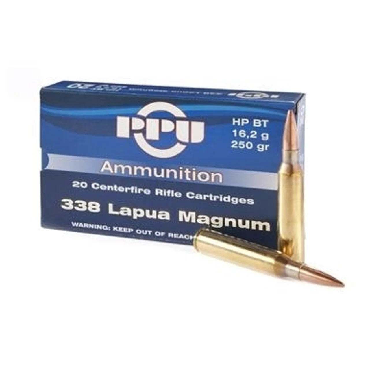 PPU .338 Lapua 250gr MATCHKING Brass – 10rd